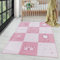 Carpettex Kinderteppich rutschfest | Prinzessin Design 140 x 200 cm | Kein Abwurf | Kurzflor und Waschbarer Spielteppich für Kinderzimmer für Mädchen und Jungen | Rosa, Hellrosa, Königin, Krone