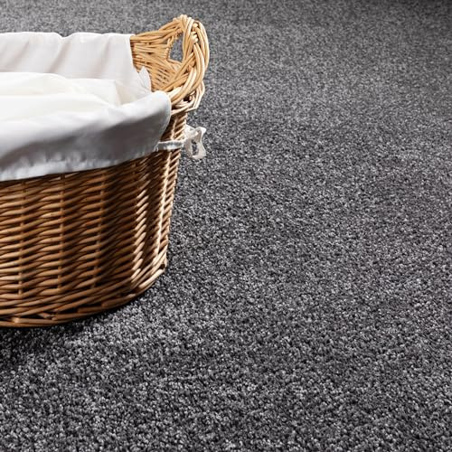 Steffensmeier Teppichboden Cambridge | Meterware Auslegware Wohnzimmer Schlafzimmer Kinderzimmer | anthrazit | 500x800 cm