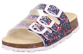 Superfit Mädchen Fussbettpantoffel Hausschuh, Blau Rot 8050, 37 EU