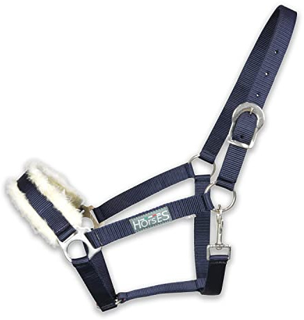 Horses, Cavezza Winry con Pelo, Cavezza Confortevole, Utile per Condurre Il Cavallo a Mano o per Assicurarlo Durante Le Operazioni di Strigliatura, Sellatura o Trasporto