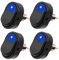 EPLZON 12V 30A SPST 3 poliger 2 Positionen wasserdichter LED Wippschalter für Auto LKW Wohnmobil Motorrad Boot Schiffssteuerung (Packung mit 4 Stück Blau)
