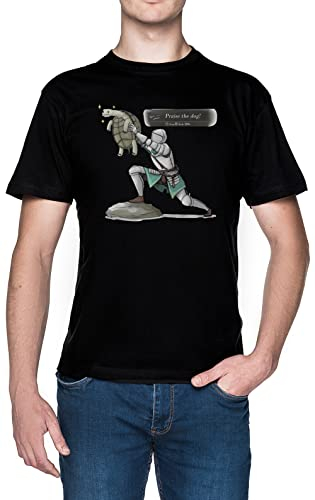Elden Ring - Praise The Dog Schwarz Herren T-Shirt Black Men's Tee