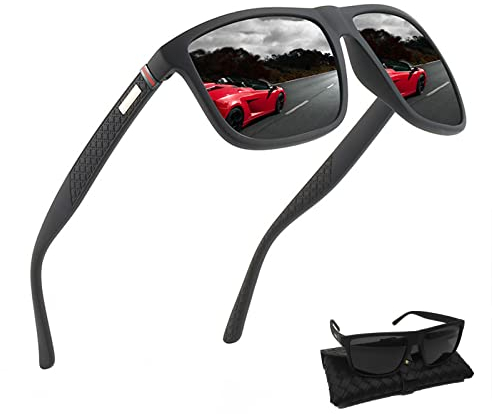 Brateuanoii Polarisierte Sonnenbrille Herren Damen, Sonnenbrille, Sonnenbrille Herren, UV400 Polarisierte Sonnenbrillen High Definition Sportbrillen Brillentasche Outdoor-Sportarten