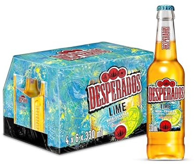 Desperados cerveza tequila Lima, Caja 4 Packs Botella, 6 x33 cl