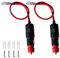 GTIWUNG 2 Stück Zigarettenanzünder Stecker mit Isolierter Abdeckung Rot mit 30CM Kabel, 12V Sicherheits Universal Zigarettenanzünder Stecker für 12V/24V Autos, LKWs und Motorrad