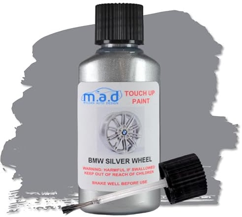 M.A.D MYLDAN AUTO DESIGN M.A.D for BMW Standard German Silver Alloy Wheel Touch Up Paint Curb Scratch M Sport (PAINT & LACQUER, 30 Milliliters)