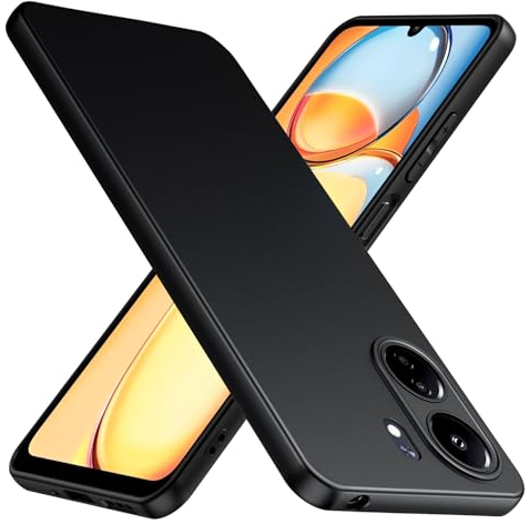 TesRank Cover per Xiaomi Redmi 13C / Poco C65, Custodia Sottile in TPU Morbido, Case Protezione Anti-Caduta per Xiaomi Redmi 13C / Poco C65-Nera