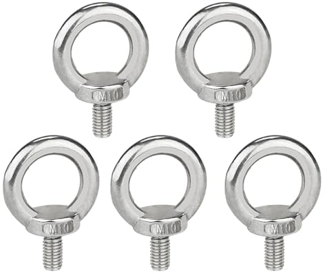 Ringschraube M10 304 Edelstahl Ösenschrauben 5 Stück Augenschrauben Ringschrauben, für Rolle Des Befestigens Und Hängens