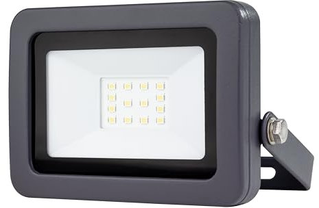 REV LED Strahler außen FLARE - IP65, LED Lampe 10W, 900lm, 6500K, Wandlampe - ideal für Hofeinfahrten, Garagen & Hauseingänge, anthrazit