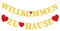 ALEGRE Glitzer Willkommen Zuhause Girlande,Welcome Home Banner Gold, Herzlich Willkommen Girlande,Willkommen Zurück Deko,Herzlich Willkommen Deko Schild für Baby Freund Familie Rückkehr Familienfeiern