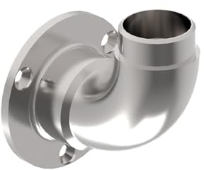 Sellon24 Wandanker Ø 85 mm gebogen Wandflansch für 42,4 x 2,0 mm, V2A matt gebürstet Pfostenhalter Edelstahl Geländer Pfosten 42,4 Rohrhalter Wandhalter (0507-242)