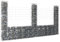 Sufrk Gabione in U-Form mit 3 Stangen aus Eisen 260 x 20 x 150 cm, Gabione Stein Korb