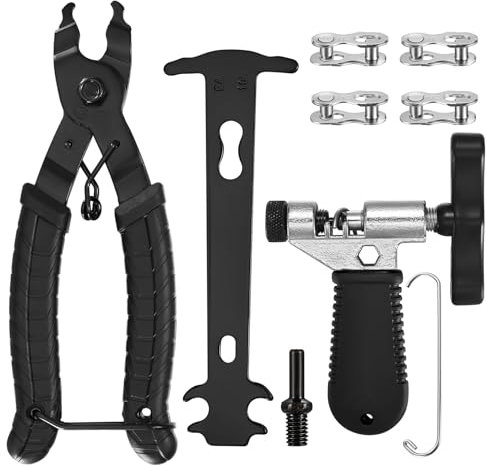 Bike Chain Tool Set: Bike Chain Link Removal Tool, Bicycle Chain Link Pliers, Bicycle Chain Splitter Cutter, Chain Inspection, for 6/7/8/9/10/11 Speed Chain Link Repair Tool Road Mountain Bike