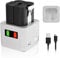 APOLLOENERGY 2 Pack Replacement for Ring Battery, 6040mAh Rechargeable Ring Camera Battery with Charger Station, White