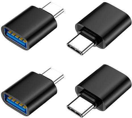 NXPUXP Adattatore USB C a USB (4 Pezzi) Adattatore da USB tipo C a USB 3.0,USB femmina a USB C maschio,Funziona con telefoni,tablet e altri dispositivi con USB Type-C