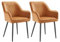SONGMICS Esszimmerstuhll, 2er Set, Küchenstuhl, Sessel, Samt, Polsterstuhl mit Armlehnen, Loungesessel, bis 120 kg belastbar, Metallbeine, für Esszimmer, Küche, karamellbraun-tintenschwarz LDC087K12
