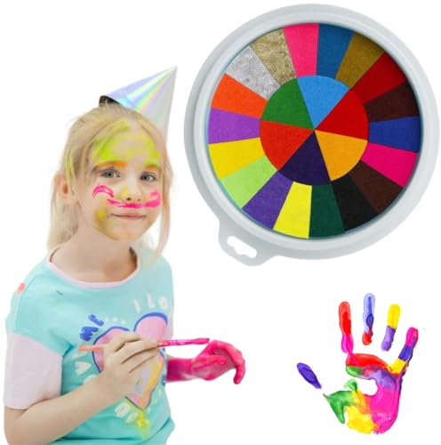 COYUN Pintura de Dedos para Niños no Tóxicas Juego Lavable de 24 Colores,Lavables para Huellas Dactilares, para Manualidades de Papel, Pintura de Tela, Regalo de Cumpleaños