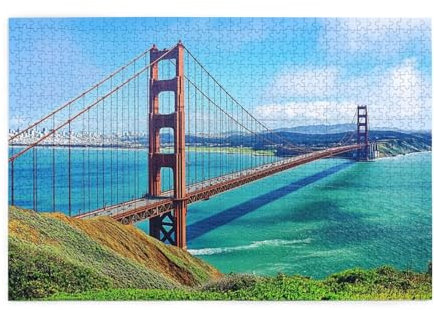 New York Puzzle Brücke Puzzle Große 5000 Teile Erwachsene, Clevere Rätsel, Geschicklichkeitsspiel für die Ganze Familie, Holz Farbenfrohes Jigsaws mit Geschenkbox, Geschenke für Frauen 105x156cm E-213