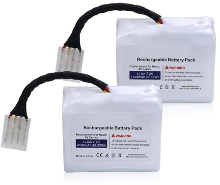 2er-Pack Verbesserte 7,2-V-4100-mAh-Li-Ionen-Akkus Als Ersatz, Kompatibel Mit Neato XV11, XV12, XV14, XV15, XV21, XV25, XV Essential, XV Signature Und XV Signature Pro Den Saugrobotern