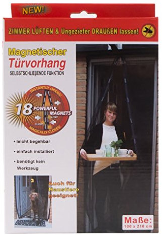 Türvorhang Insektenschutz magnetisch Schwarz - 100 x 210 cm