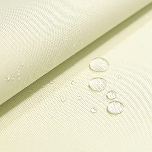 TOLKO wasserdichter Stoff Meterware | festes Segeltuch Nylon Stoff Planenstoff Nylonplane | Reißfest und Langlebig | 150cm breit | schwerer wasserfest beschichteter Outdoorstoff (Creme)
