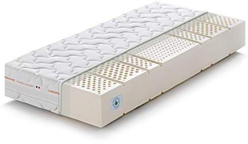 Marcapiuma - Sevenlife 20 Latexmatratze 120x220 cm Höhe 20 cm H2 Mittel Orthopädische Ergonomische Latex Matratze waschbar Gegen Milbe Silver Bezug EuroLatex Made in Italy
