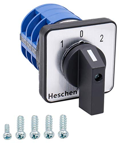 Heschen - Conmutador selector rotativo de levas universal LW28-32/D303.3 660 V 32 A, 3 posiciones, 3 fases, 12 terminales, CE