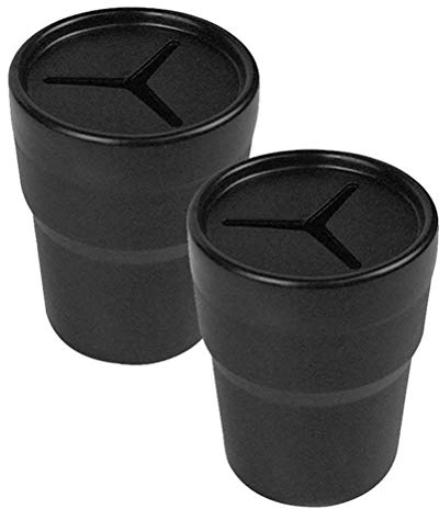 Laduup Lot de 2 poubelles de voiture, organiseur automatique pour tulle, réservoir à poussière pour réservoir à poussière pour porte-gobelets dans la console ou la porte (noir)