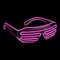 Balinco LED Brille mit 3 Blitzmodi - perfekt geeignet als Techno DJ | Festival | Halloween | Karneval | Fasching als Ergänzung zum Horror Kostüm (Pink)