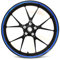 Felgenrandaufkleber Felgenrand Stripes Breite 7mm Chrom Hologramm mit Montagetool 16 17 18 19 Zoll für Auto Motorrad Felgen Aufkleber (Hologramm Blau)