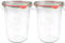 X2 WECK 743 850ml Wide Mouthed Storage Jars Including Glass Lids, Seals & Clamps For Sourdough, Preserving, Canning, Yoghurt, Kimchi, Jam