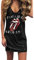 Uusollecy Damen Sommerkleid Ärmellos Rundhals Ripped Sommer Tshirt Kleid, Print Casual Kurzes Tankkleid Shirtkleider Schwarz X-Large