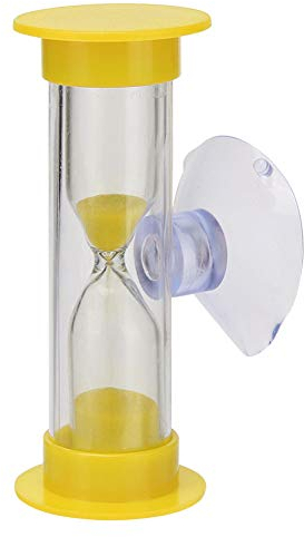 BMEA Sablier de brossage des dents de 2 min - Sablier - Sablier - Sablier - Horloge de brossage des dents pour enfants - Avec ventouse - Décoration de cuisine - Jaune
