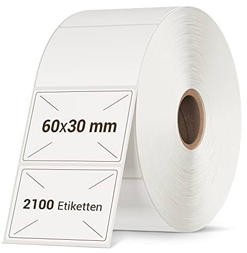VIOKS Etiketten Selbstklebend 2100x Klebeetiketten zum Beschriften 57x32mm für Labeldrucker DHL Etikettendrucker/Druckerpapier Aufkleber zum Beschriften - Selbstklebende Etiketten zum Beschriften