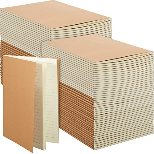 Mimorou 100 Pcs A5 Journals Notebooks Bulk,Brown,Lined