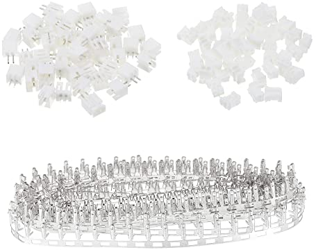 sourcing map 2mm Pitch PH Connector Kits 2 Pin Male Female Header Socket 2-Pin Housing Cable Adapter and Crimp DIP Kits, 30 Set(120pcs)