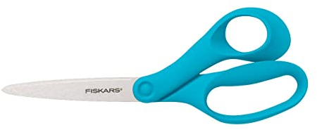 Fiskars Schere für Jugendliche von 15-18 Jahren, Rechtshändig, Gesamtlänge: 20 cm, Rostfreier Stahl/Kunststoff, Türkis, 1067863