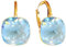 SQUARE Damen Hängend Ohrringe 925 Silber Marken Kristalle Zirkonia - 24 karat Vergoltet Schmuck für Frauen und Mädchen - Hängeohrringe Ideal für Geschenke (Aquamarine Ignite)