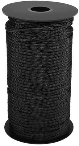 NIZEAMI 100m Corda Tattica Paracord Corde 4mm 7 Fili centrali Resistente Corda Paracord Multifunzionale Ideale per, Sopravvivenza, Attività all'aperto, Fatto a Mano, Nero