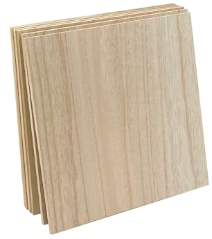 6 Stück MDF-Holzbretter, 25,4 x 25,4 cm, dicke Holzdielen, doppelseitig furniert, MDF-Platte für hausgemachte Bastelarbeiten