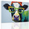 ZXHYWYM Tiere mit Brille Wandbild Bauernhof Tier Leinwanddruck bunte Kuh Malerei lustige Kuh Poster Kinderzimmer Dekoration mit Rahmen (C (30.00 x 45.00 cms))