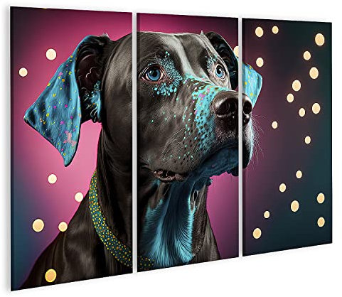 islandburner Prime Bild auf Leinwand Pop Art Deco Stil Hund Ekstase Bilder Wandbilder Poster