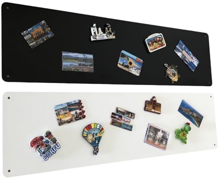 STALFORM 2 x Magnettafel Weiß + Schwarz 80x22 cm aus Edelstahl Magnetwand Pinnwand Magnetisch Groß Magnetboard Küche, Büro, Kinderzimmer