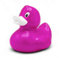 Quietscheente Renate Pink Metallic, eine original Badeente von SUPERLOTTI®, der Qualitätsmarke für Kinder! Nur echt in der Apfelbox!