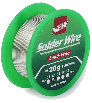 Filo per Saldatura Senza Piombo,0.6mm 20g Stagno per Saldare con Anima di Colofonia, Sn99.3%-Cu 0.7%, Stagno di Saldature per Lavori di Saldatura Elettronica