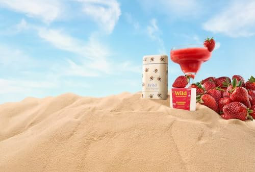 Wild - Deodorant Limited Edition Natural Refillable - Vegan & Eco-Friendly - Aluminium Free - Long Lasting Protection - 100% Natural - Case & Refill - 40g (Strawberry Daiquiri)