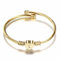 KENYG Elegant Gold Love Heart 26 Initial Letter Alphabet A-Z Cuff Bracelet Open Bangle Adjustable Jewellery Gift For Mum Daughter Sisters Friends Lover Birthday Christmas (L)