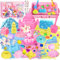 MULEVIP Magic Sand Sandbox Set 900g Magic Sand,Geschenke für Mädchen Einhorn Spielsand Koffer,Zaubersand Einhorn Spielzeug für Kinder,Schlossformen,Füllmaterial für Kinder ab 3 Jahren - Rosa