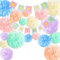 19PCS Bunt Deko Geburtstagsdeko TREABEAR, Regenbogen Papierblumen Deko, Dekoration„Happy Birthday“In Englischen Buchstaben, Dekorpapier Blumenpuscheln Papier für Babyparty Deko Baby Shower Gartenparty