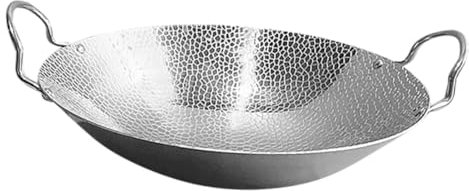 NUOBESTY Olla de Inoxidable con Doble Asas Cocinas de Inducción y Camping Olla Seco Reuniones Familiares y Barbacoas